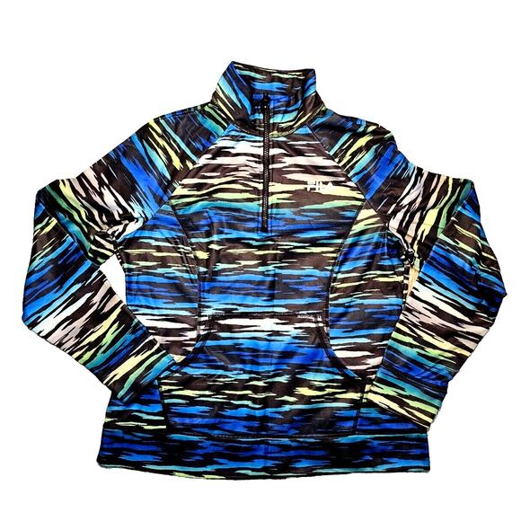 Fila Pullover Womens Sz L Multi-Color Blue Green Running Active Running Gear - Picture 1 of 10